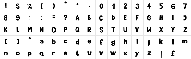 Nathaniel-19 Regular  glyph index