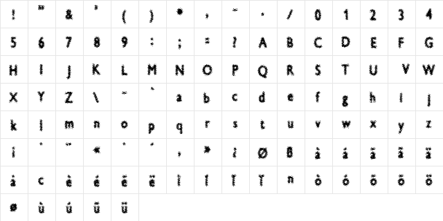 BlueExpeditt Medium  glyph index