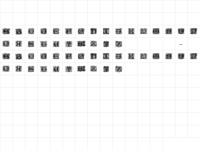GE Cobblestone Caps Regular  glyph index