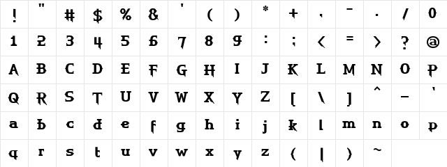 HU The Game SemiBold  glyph index