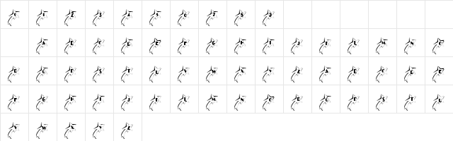 101! Shooting StarZ Regular  glyph index