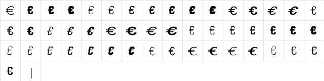 EuroSansEF Four  glyph index