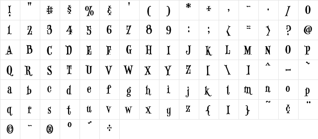 CCPassThePort Regular  glyph index