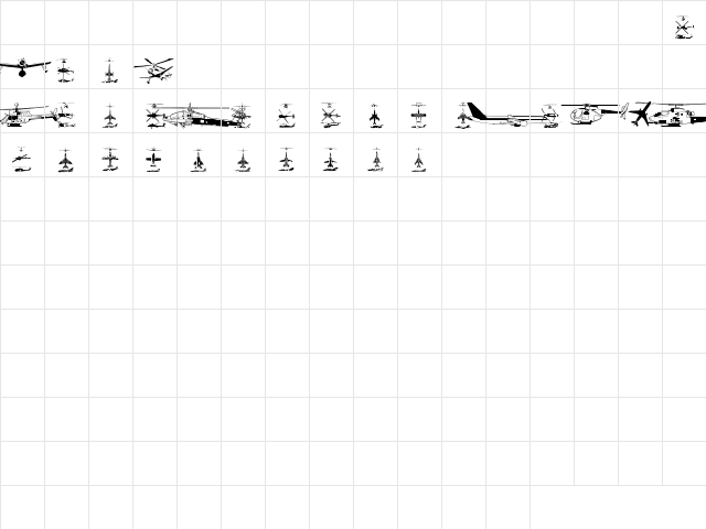 Aircraft1 Regular  glyph index