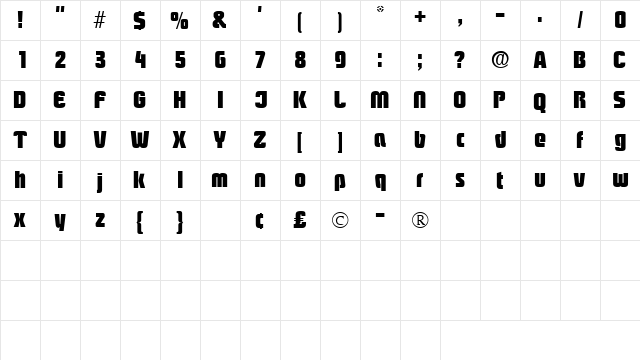 BoozleSSK Regular  glyph index
