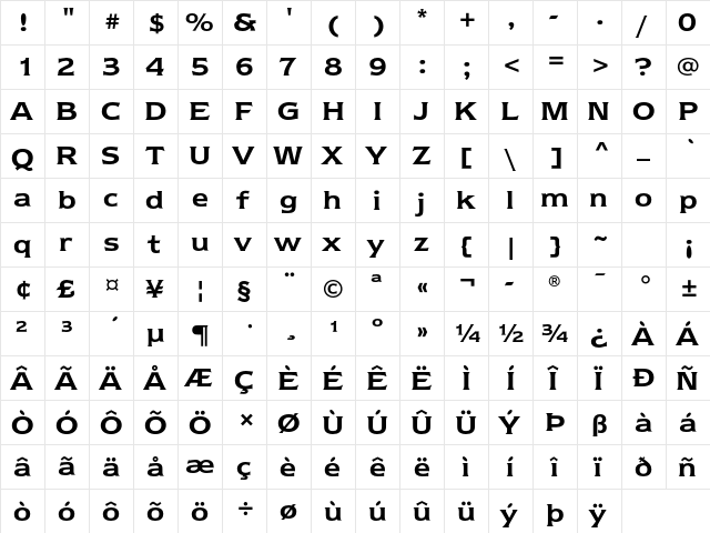 Newtext ITC Std Demi  glyph index