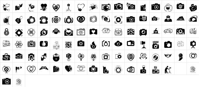 CAMERA - FOTOGRAAMI Regular  glyph index
