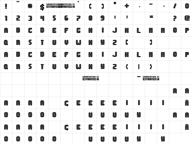 Estrategia Regular  glyph index