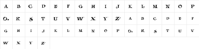 LHF Jami Regular  glyph index