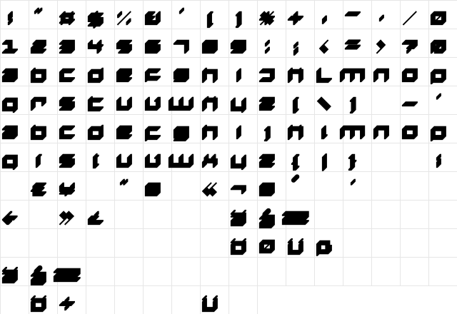 DS SQR553DL Regular  glyph index