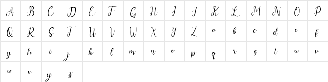 Nurul Script Regular  glyph index