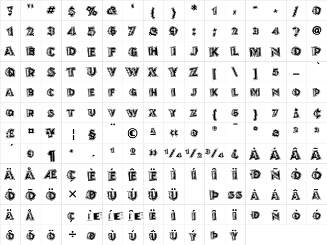 Juanita Lino ITC Regular  glyph index