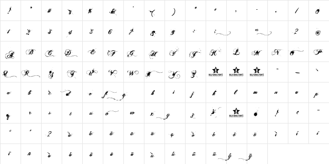 Aenima Regular  glyph index