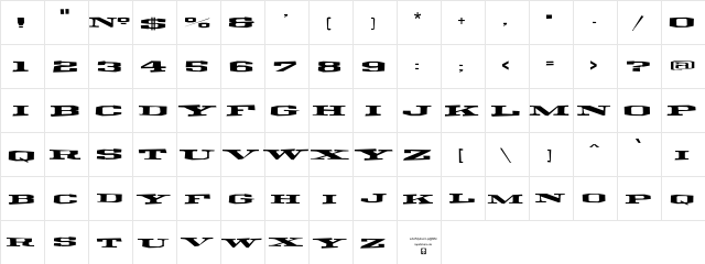 LHF Pullman Train Regular Regular  glyph index