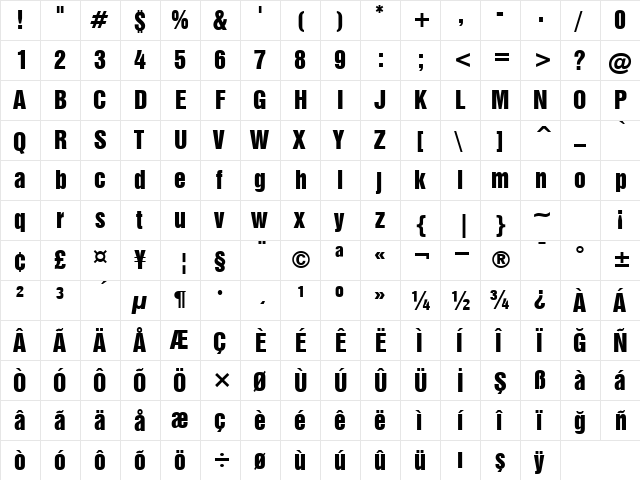 00623 Regular  glyph index