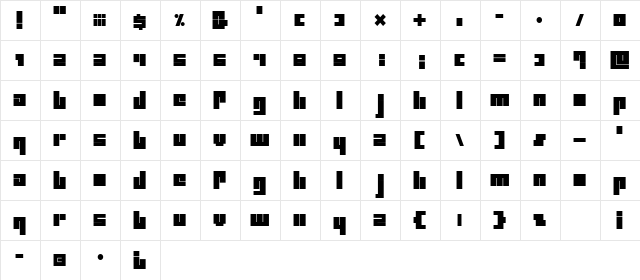 CollageHardRmxAl Regular  glyph index