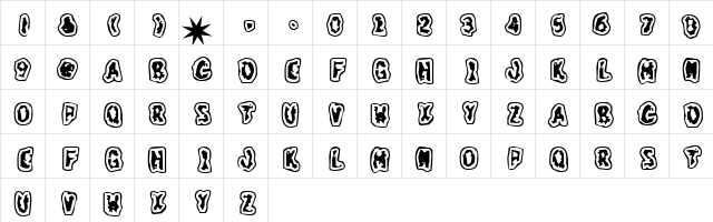 GrungeTastik Regular  glyph index