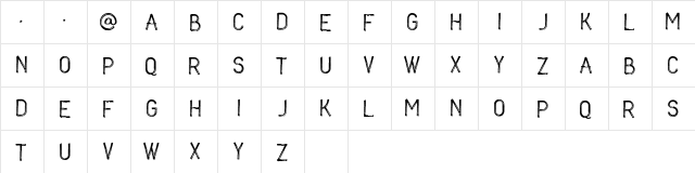 KILIMANJARO Regular  glyph index
