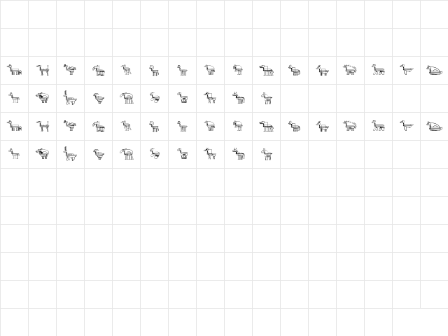 FREAK ANIMALS Regular  glyph index