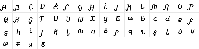 Rodja Bold Alt Slanted Rodja Bold Alt Slanted  glyph index