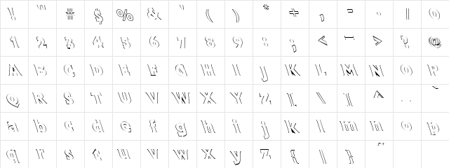 Flanders 1 Regular  glyph index