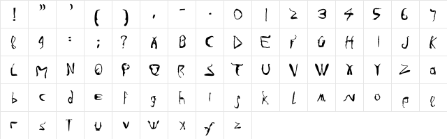 Infestia Regular  glyph index