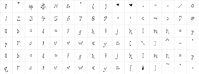 Maryellen Regular  glyph index