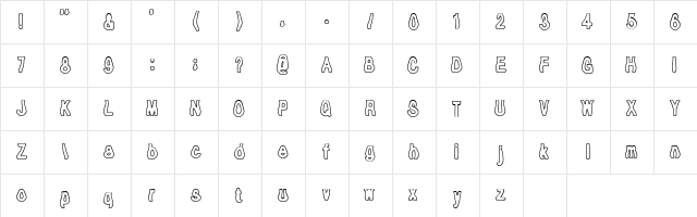 Tioem-Open Regular  glyph index