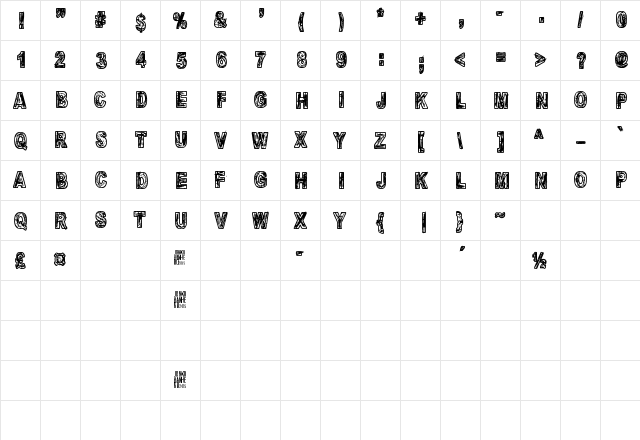 Mandelio Di Paedre Regular  glyph index