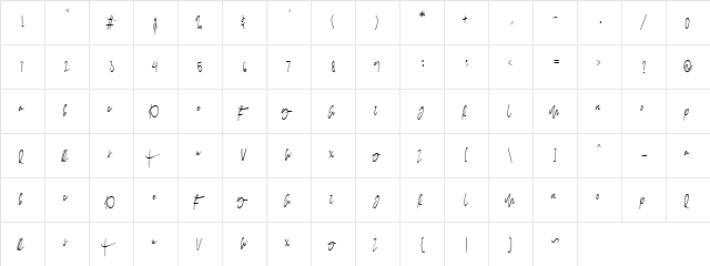 nostrud Regular  glyph index