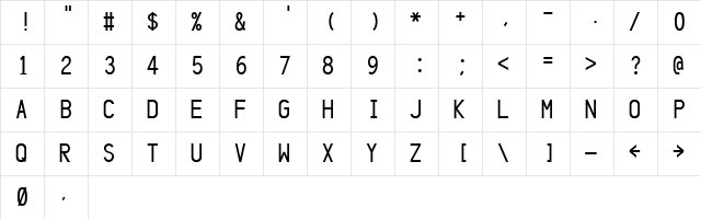 Baloo Regular  glyph index