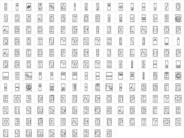 a_BentTitulCmOtlNr Regular  glyph index