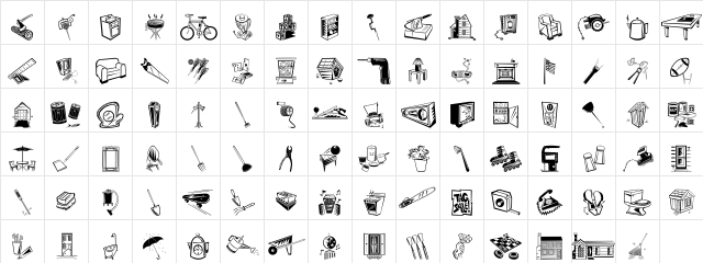 DF Home Improvement ITC Regular  glyph index