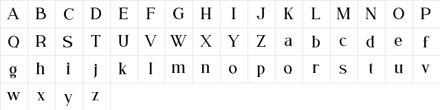 Syailendra Regular  glyph index
