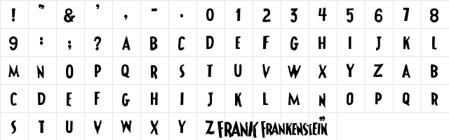 Frank Regular  glyph index