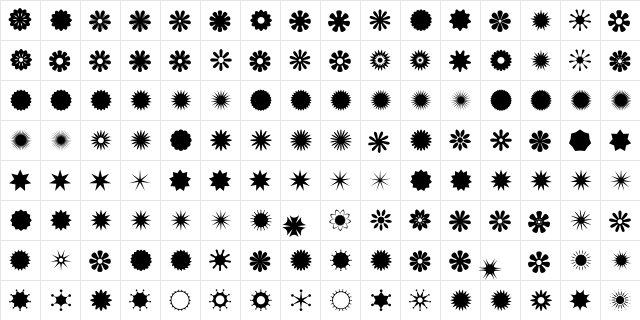 Altemus Bursts  glyph index