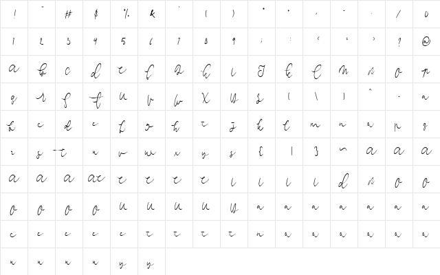 consectetur Regular  glyph index