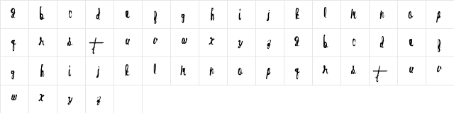 OvenBread Regular  glyph index