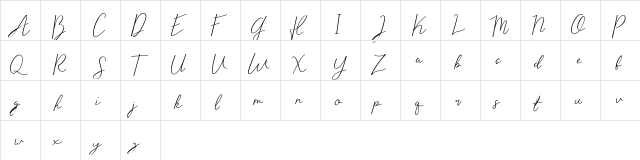 Eisley Claise Regular  glyph index