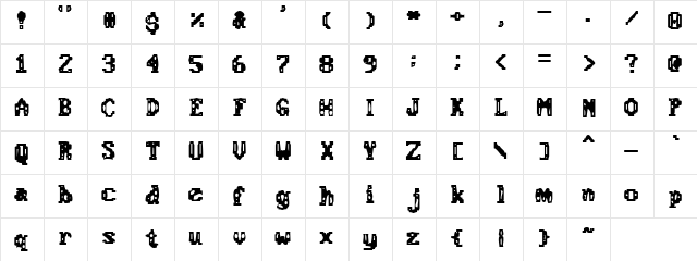Black Box Regular  glyph index