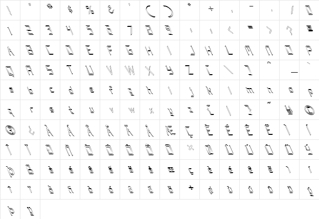 FZ DIGITAL 8 HOLLOW LEFTY Normal  glyph index