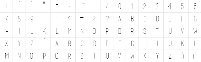 basic title font Regular  glyph index