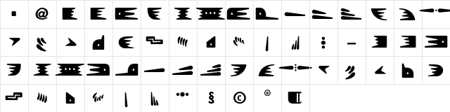 Bronz Ornaments  glyph index