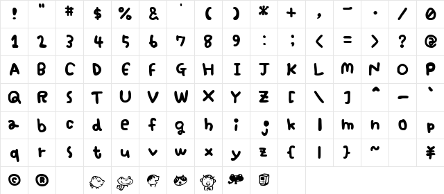 UdamojiAL Regular  glyph index