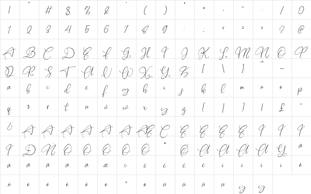 Rottrydam Wargna Personal Use Regular  glyph index