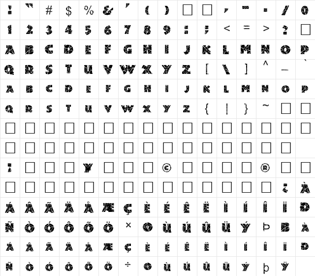 FZ JAZZY 24 CRACKED Normal  glyph index