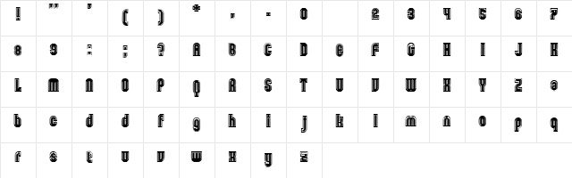HALO Regular  glyph index
