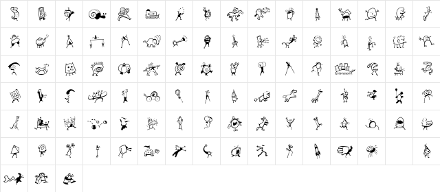 MiniPics MardiGrasHop  glyph index