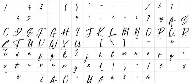 Masticusy Regular  glyph index