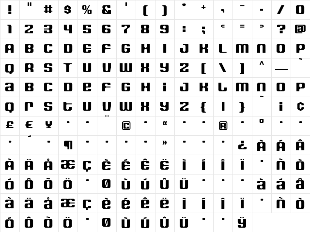 HOUSE3009SpaceageHeavyRound Regular  glyph index